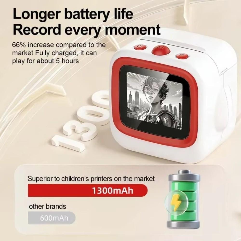 2.4Inch IPS Screen Pocket Photo Printer 2.4inch HD Screen Thermal Sticker Maker  Kid Student Gift