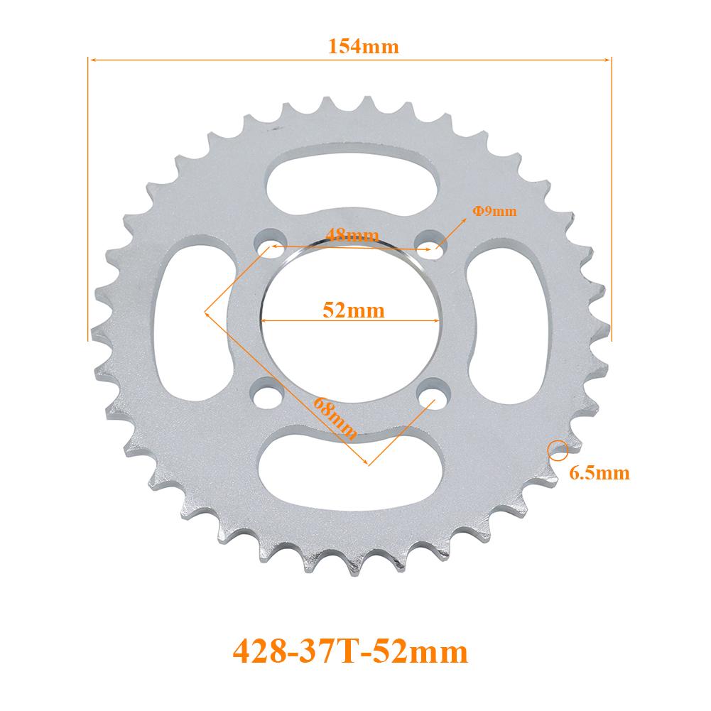 Цепи 428 37T/40T/41T/43T/48T 37MM-76MM Звездочки Задние Звездочки Для 110cc 125cc 140cc Мотоциклов Грязевых Питбайков