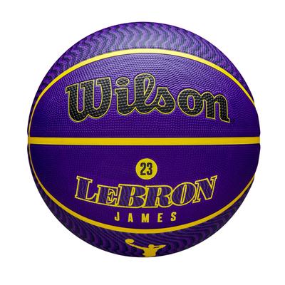 Wilson NBA PLAYER ICON OUTDOOR LEBRON Баскетбол (WZ4027601XB7) Мужской мяч размера 7, желто-фиолетовый