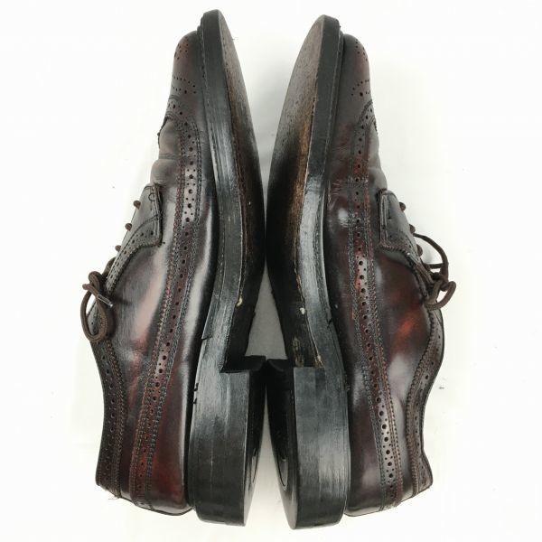 Rare Vintage Coburne Square Long Wingtip Shoes Burgundy Size 8.5D (26.0-26.5) Men's(USED)