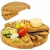 Cheese Board  Knife Set 37 Cm  Plate Rotating Bamboo Serving  for  and Appetizers  Tools
