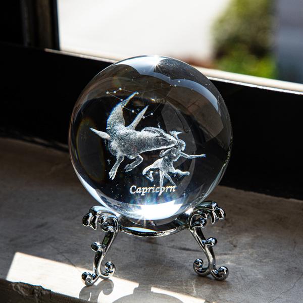 H & D 3D Созвездие Хрустальный Шар Сфера Дисплей Стекло Пресс-папье Волшебный Шар Исцеляющий Хрустальный Шар С Подставкой Для Креативного Подарка На День Рождения