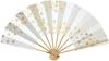 Dance Fan Ai 1526 White Pearl Ground Cherry Blossom Gold 9cm 5cm White Bamboo Bone for Dancing [Hanakage] (Gold)