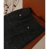Black Thin Glittering Small Fragrance Skirt High Waist A-line Short Skirt New Style