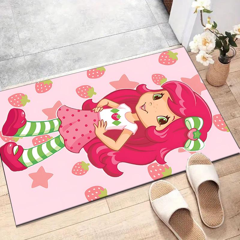 1pc Princess Strawberry (8) Design Printed Area Rug Carpet for Bedroom Living Room Home Decor Rugs Mat Non Slip Mat Rug for Bedside