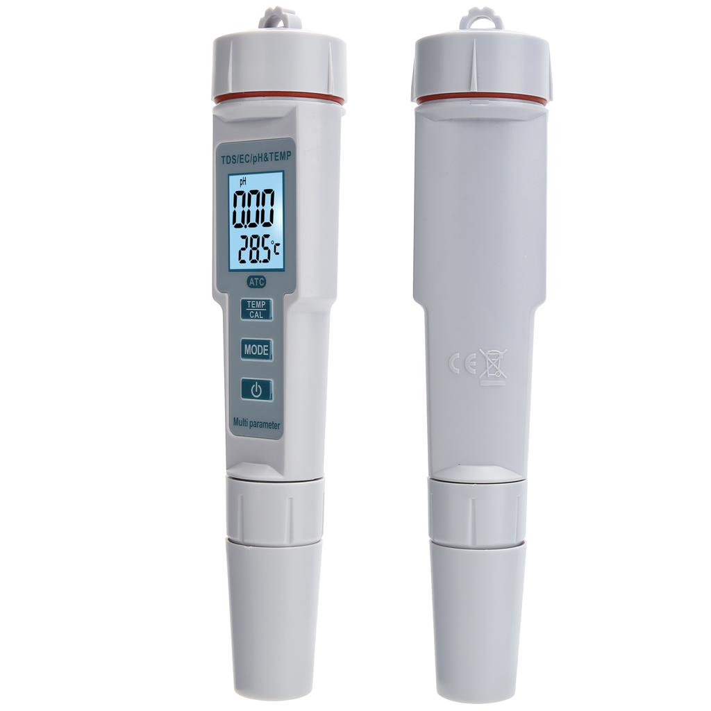 4 In 1 Water Quality Tester Portable PH EC TDS Temperature Digital Salinity Meter