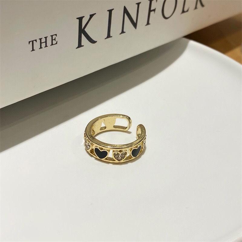 iF ME Модные ажурные кольца с кристаллами в форме сердца, регулируемое открытое кольцо для женщин, аксессуары, ювелирные изделия