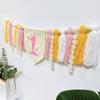 Cotton Colorful Tassel Banner 62 Inch Party Flag Daisy-flower Birthday High Chair Banner  Home