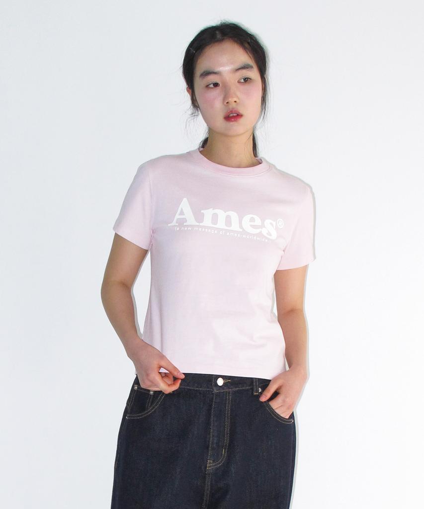 AMES-WORLDWIDE Базовая футболка с логотипом Розовая