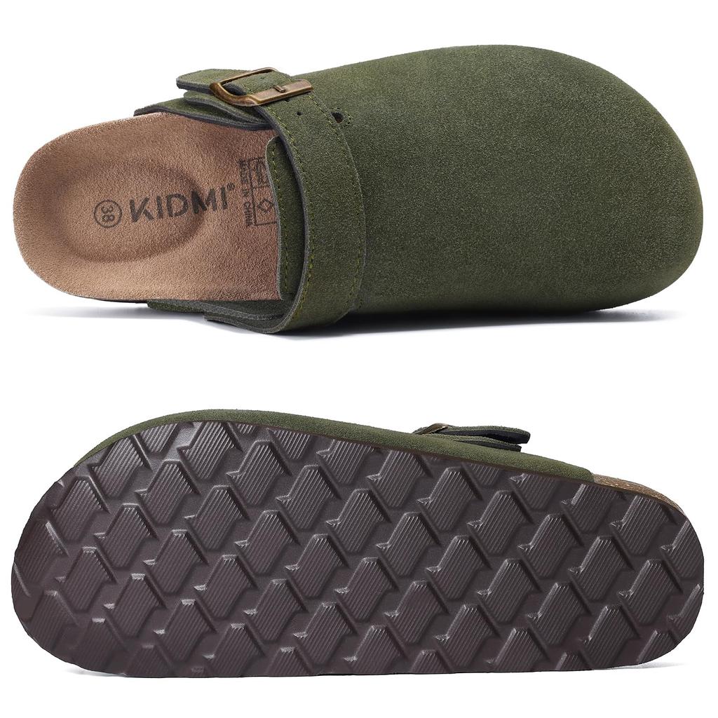 Fashion Smile Pop New Fashion Women's Suede Clogs With Back Strap Men's Leather Mules Cork Footbed Slip On Potato Shoes For Women & Men