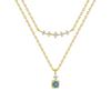 Official Silver Blue Topaz Necklace Set of 2 Birthday Gift for Women Comes with Jewelry Case 112544121902 [4℃] [November Birthstone] - - -
