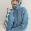 MOIFAIRE WOOL KNIT MUFFLER / SKY Blue