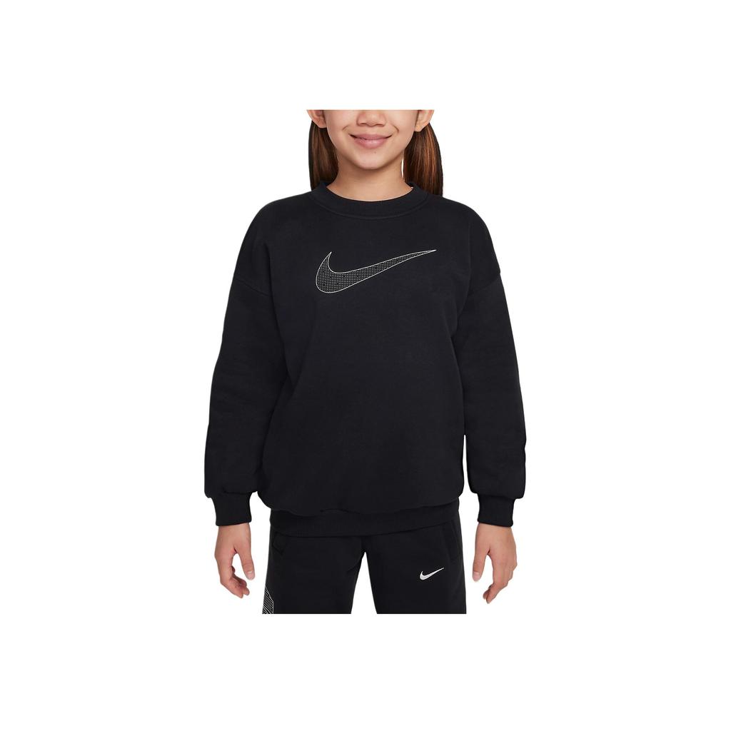Nike Спортивная одежда Клубный повседневный Простой Удобный Детский свитшот Черный Металлик-серебристый HM6527-010