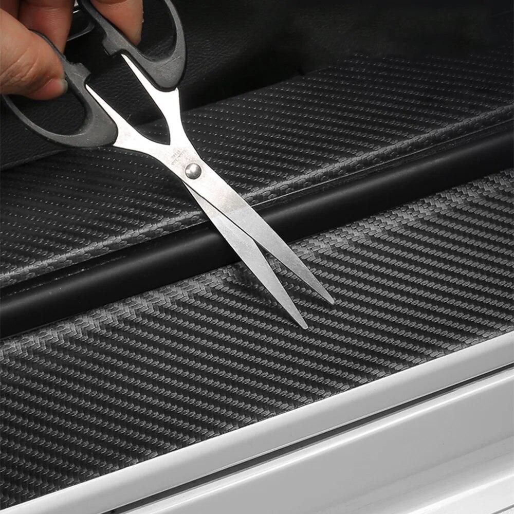 Car-styling Car Trunk Bumper Protector Stickers 3D Carbon Fiber Car Protector Film Self-Adhesive Anti Scratches Auto Accessories