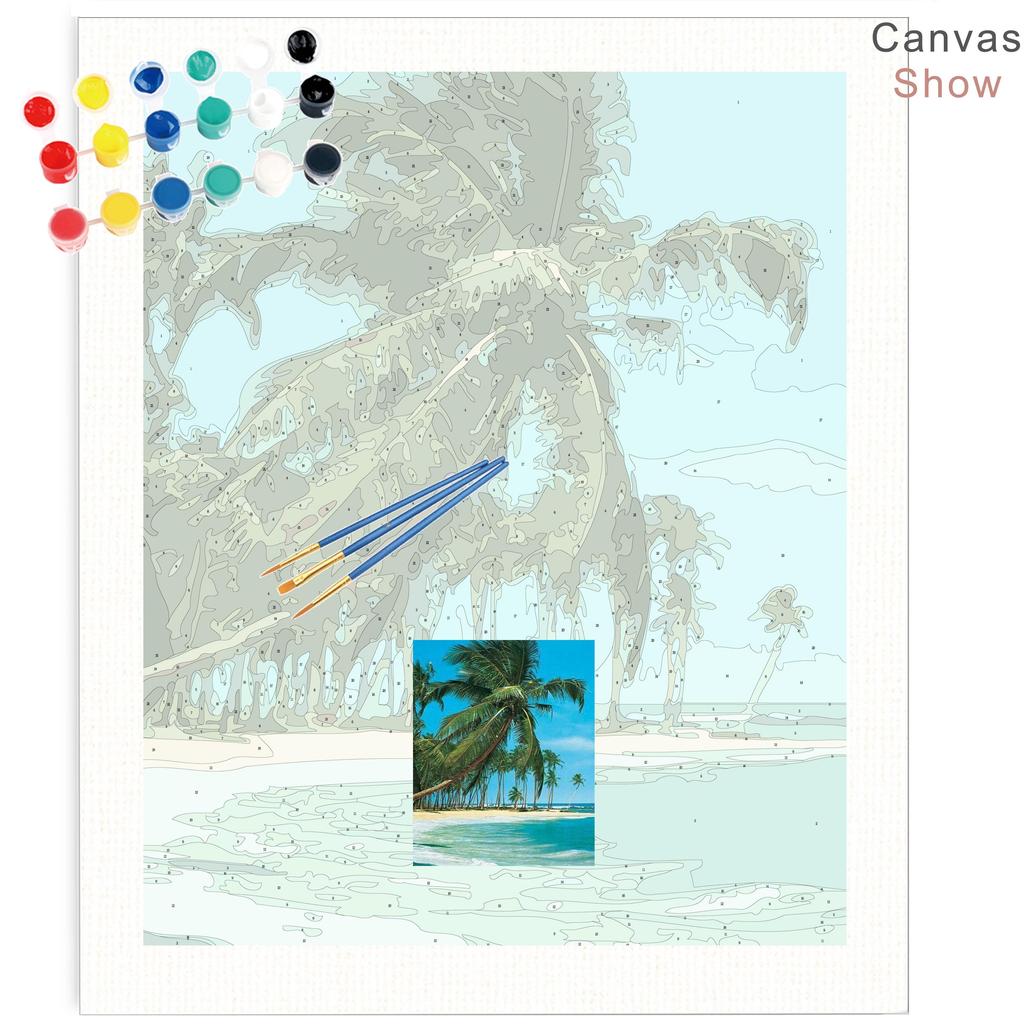 RUOPOTY Painting By Numbers Beach Drawing On Canvas Pictures By Number Handpainted Seascape Kits Home Decoration