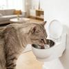 Миска для туалета для кошки, забавный диспенсер для воды для питомца в форме туалета, настенная кормушка, не проливающаяся