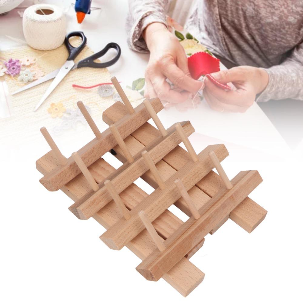 Foldable Design Wooden Thread Rack 12 Spool Capacity Foldable Thread Rack For Household