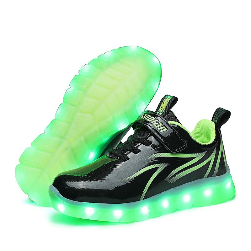 Children's Luminous Shoes USB Charging LED Light Shoes Spider Marquee Classmates Men's and Women's Sports Shoes