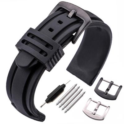 Ремешок для часов 22 мм 24 мм, силиконовый ремешок для часов, спортивный мягкий резиновый ремешок для дайвинга, ремешки для часов, браслет с пряжкой из нержавеющей стали, аксессуары