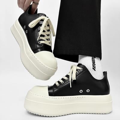 Американские ретро туфли на толстой подошве для мальчиков, черные, для пары, туфли-маффины, простые парусиновые туфли, туфли дерби на высокой подошве, женские