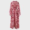 European & American Women's Chiffon Silk V-Neck Floral Print Maxi Dress