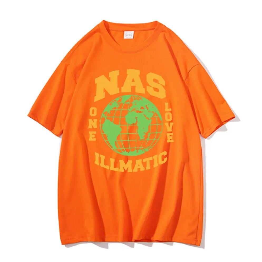Rap Nas One Love Illmatic Hip Hop Vintage T-shirts Unisex Fashion Tshirt Unisex Women High Quality Casual Oversized Harajuku T Shirt