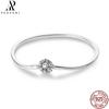 20 Style Original 17CM-20CM 925 Silver Snake Basic Bracelet Heart Moon Star Women DIY CZ Jewelry Fit Beads Charm