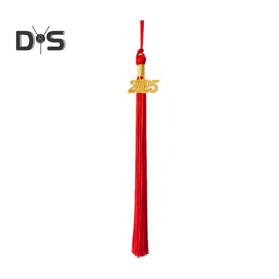 Кисточка для выпускного с подвеской в виде даты 2025 года, однотонная, длина 40 см, кисточка для шляпы для выпускного сезона бакалавриата