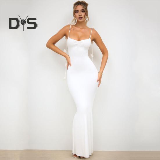 Женское вечернее платье с 3D-узором в виде розы, на тонких бретельках, без рукавов, с V-образным вырезом, облегающее коктейльное платье макси, женское банкетное свадебное платье макси