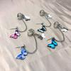 1Pc Punk Earring Dainty Durable Butterfly Shape Punk Long Chain Earring Jewelry Accessories