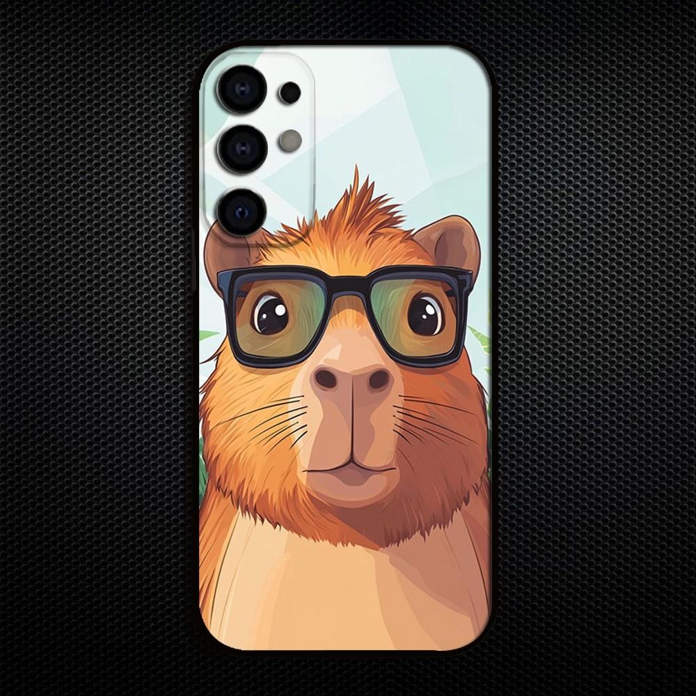 Милый Капибара Смешной Чехол для Телефона Для Samsung S25/S24/S23/S22/S21/S20/Plus,Fe,Lite/Другие Черная Крышка