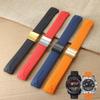 Нескользящий Высокоэластичный для Tissot T-Touch 21 20 мм Черно-Оранжевый T047 T013 T33 Специальный Интерфейс Антивозрастной Силиконовый Ремешок для Часов