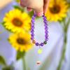Women's Light Luxury Amethyst & Yellow Plum Blossom Beaded Bracelet with Crystal Pendant