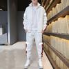 Весенняя мужская молодежная спортивная модная куртка с длинными брюками повседневный комплект для мужчин