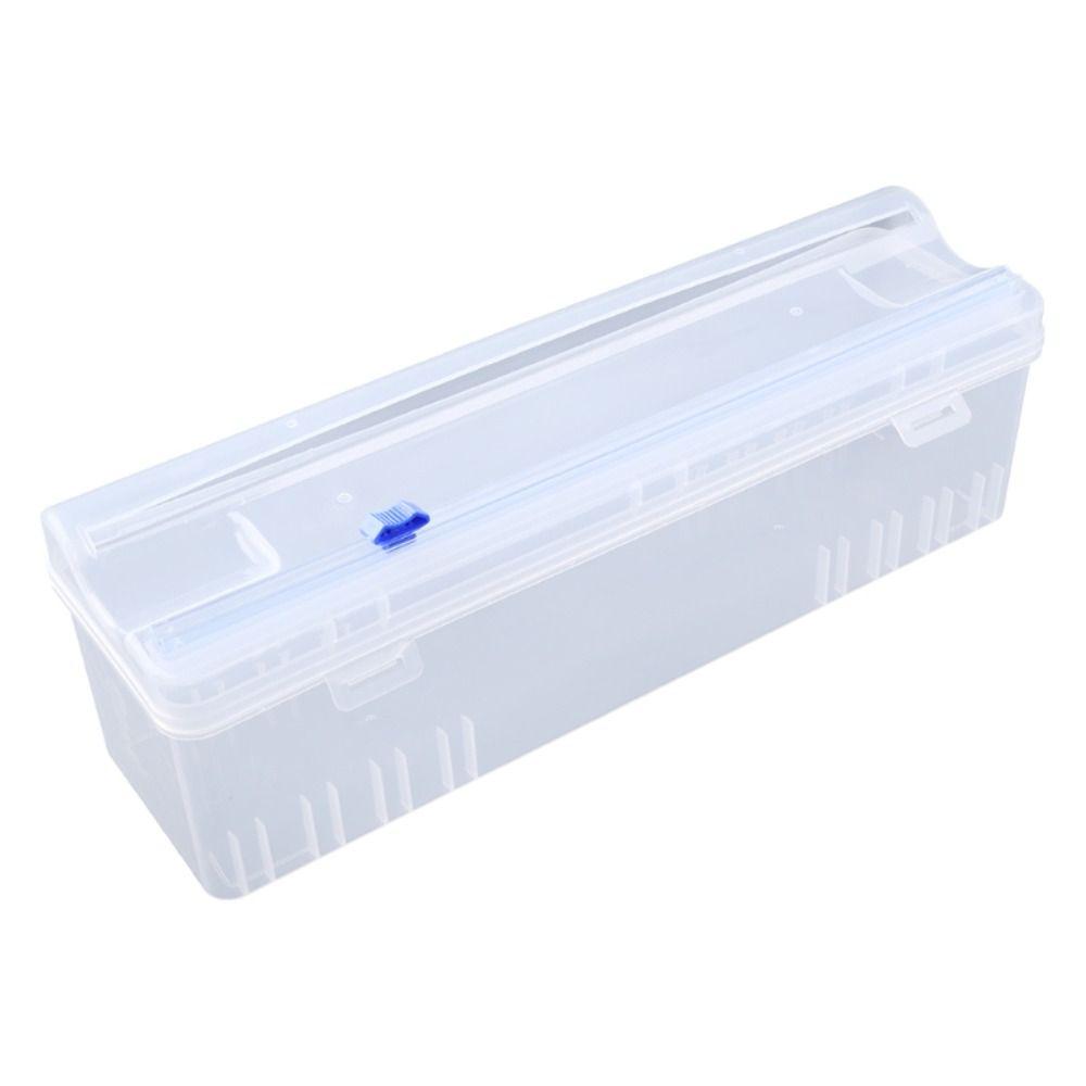 Kitchen Tool Refillable Storage Holder Wrap Storage Box Cling Film Cutter Plastic Wrap Dispenser
