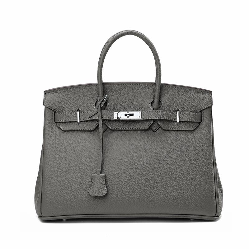 Новая серебряная пуговица с рисунком личи, многослойная сумка из воловьей кожи, платиновая сумка, ручная платиновая сумка, модная женская сумка на плечо из натуральной кожи