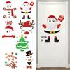 Christmas Door Stickers Santa Claus Reindeer Felt Decorative Stickers DIY Christmas Decoration Window Stickers for Doors Windows Walls