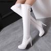 Мода 2025 Черные Высокие Каблуки Сапоги Выше Колена Женские Сапоги Платформа Ботфорты Осень Зима Длинные Сапоги Обувь Сексуальные Белые Красные 31-46