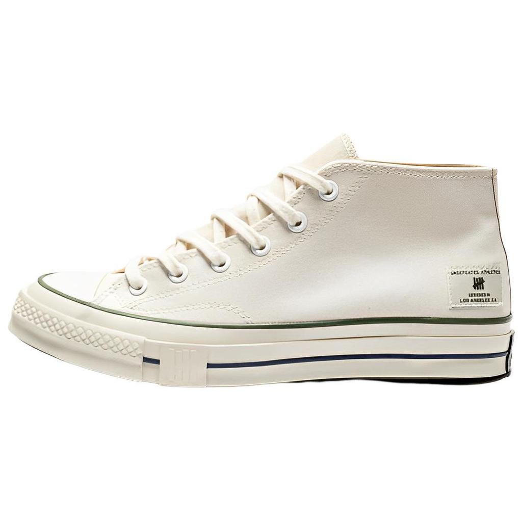 Converse Undefeated X Chuck 70 Mid Parchment Chive Unisex Sneakers Cream Insignia-Blue A00670C