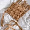 New Casual Handmade Crochet Braid Fringed Bag Women Tassel Knitted Handbag Female Beach Bohemian Shoulder Messenger Bag