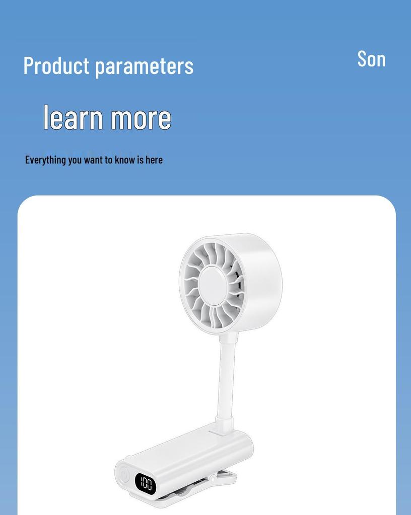 Weilexing 360° Portable Clip-On Fan with Digital Display