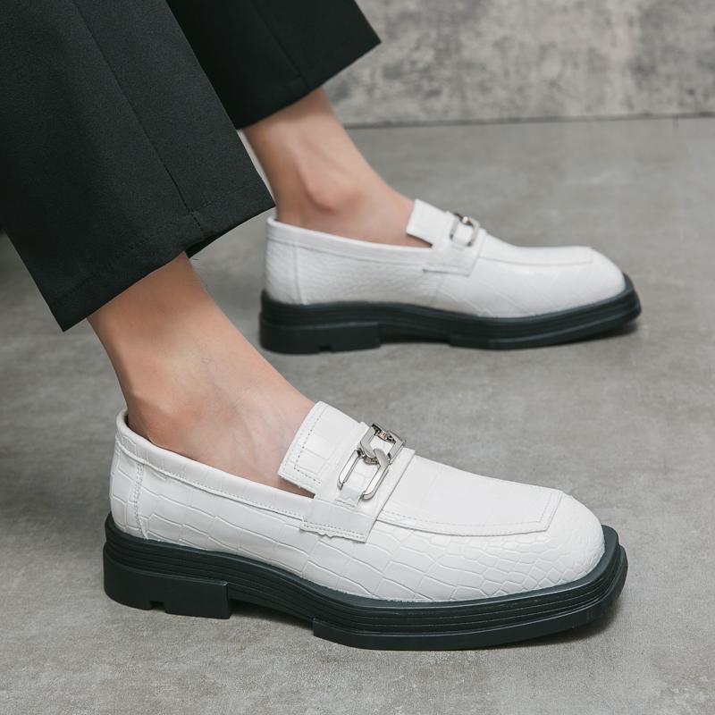 Fashion Slip On Casual Men's Thick Soled Leather Shoes Classic British Style Fashion Party Dance High Quality Loafers Luxury Hot