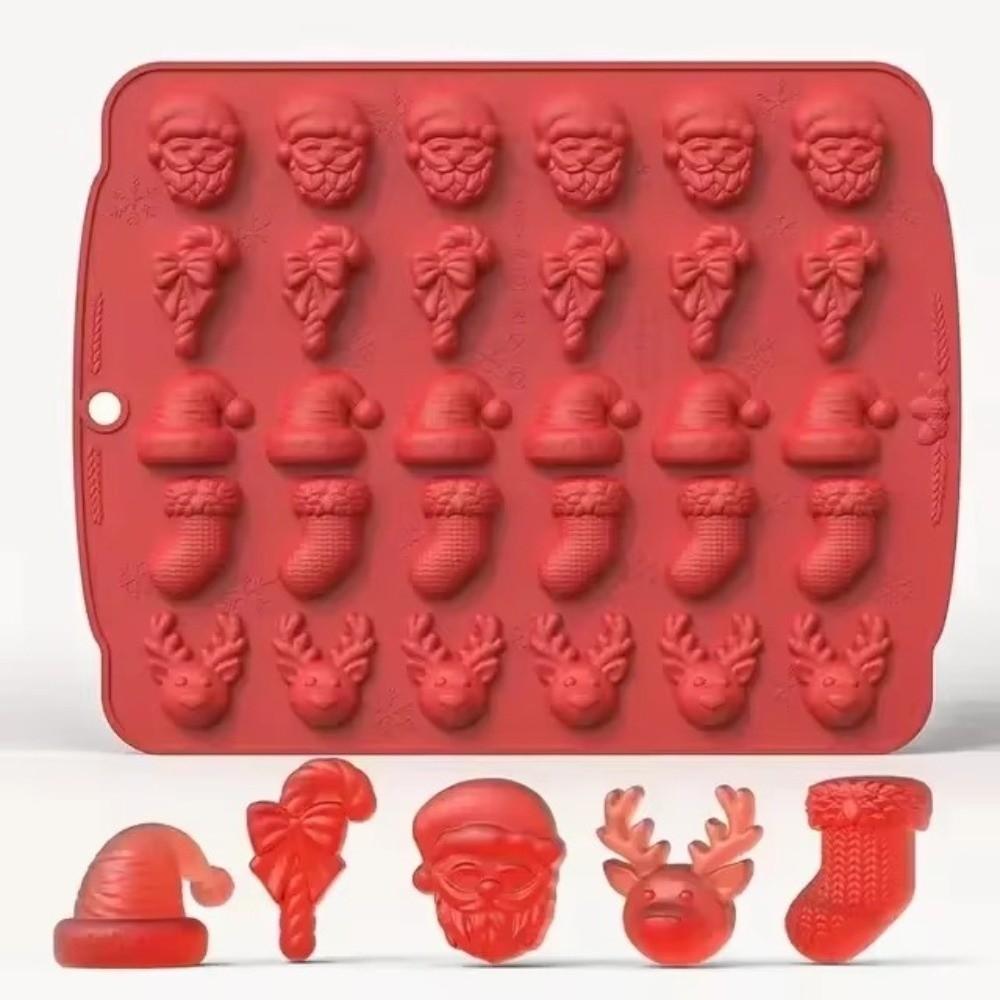 Reusable DIY Cake Decorating Mold Non-Stick Surface Christmas Chocolate Mold For Christmas Party