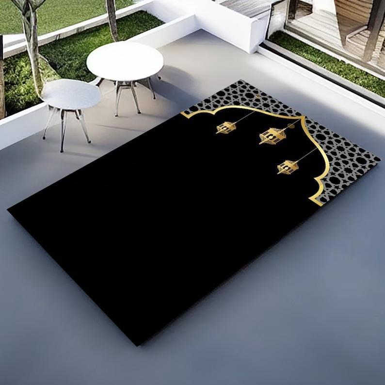 Исламский духовный приют Персонализированные турецкие молитвенные коврики Роскошные мусульманские ковры и напольные коврики Подарки для гостиной и Рамадана
