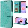 Coque pour Samsung Galaxy A37 5G, Protection Anti-Rayures Antichoc Synthécuir Motif Exotique - Vert