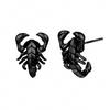 Vintage Silver Color Scorpion Stud Earrings For Women Men Punk Hip Hop Metal Animal Piercing Earrings Jewelry Accessories
