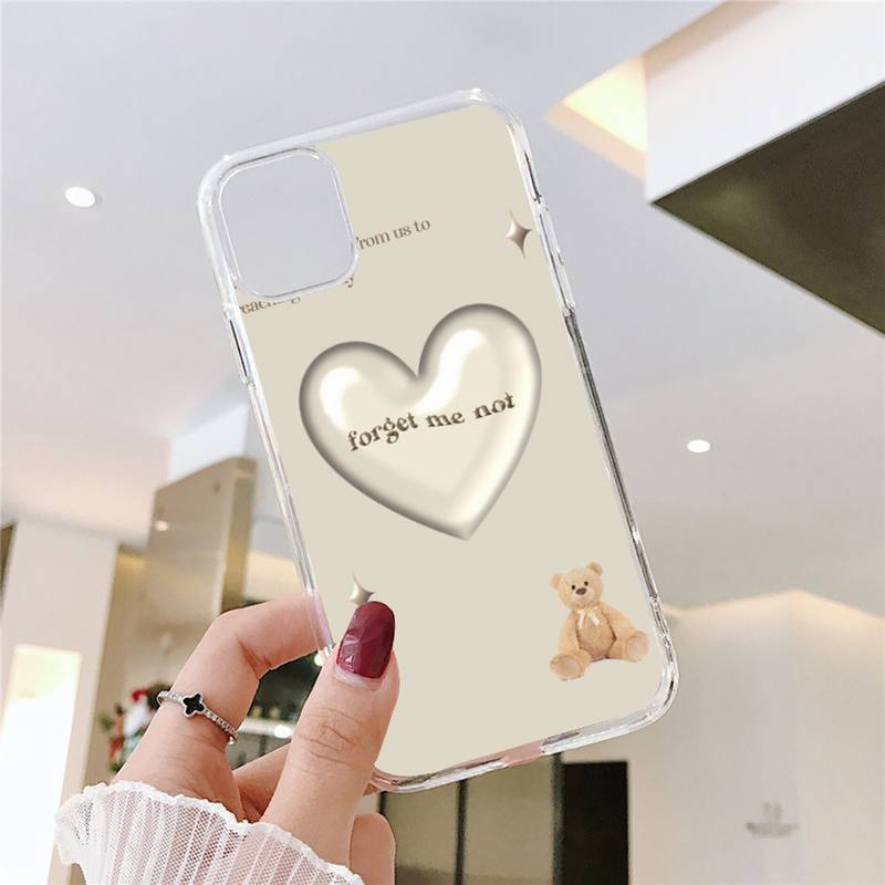 Милый девчачий простой чехол для телефона iPhone 11 12 13 Pro Max 6s 7 8 Plus X Xr Xs Max Se2020 13mini прозрачный чехол