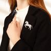 Enamel Horse Brooch Rhinestones Inlaid Horse Lapel Pin Retro Horse Brooch Pin Men Women Outfit Accessory for Clothes Hats Bags Scarves