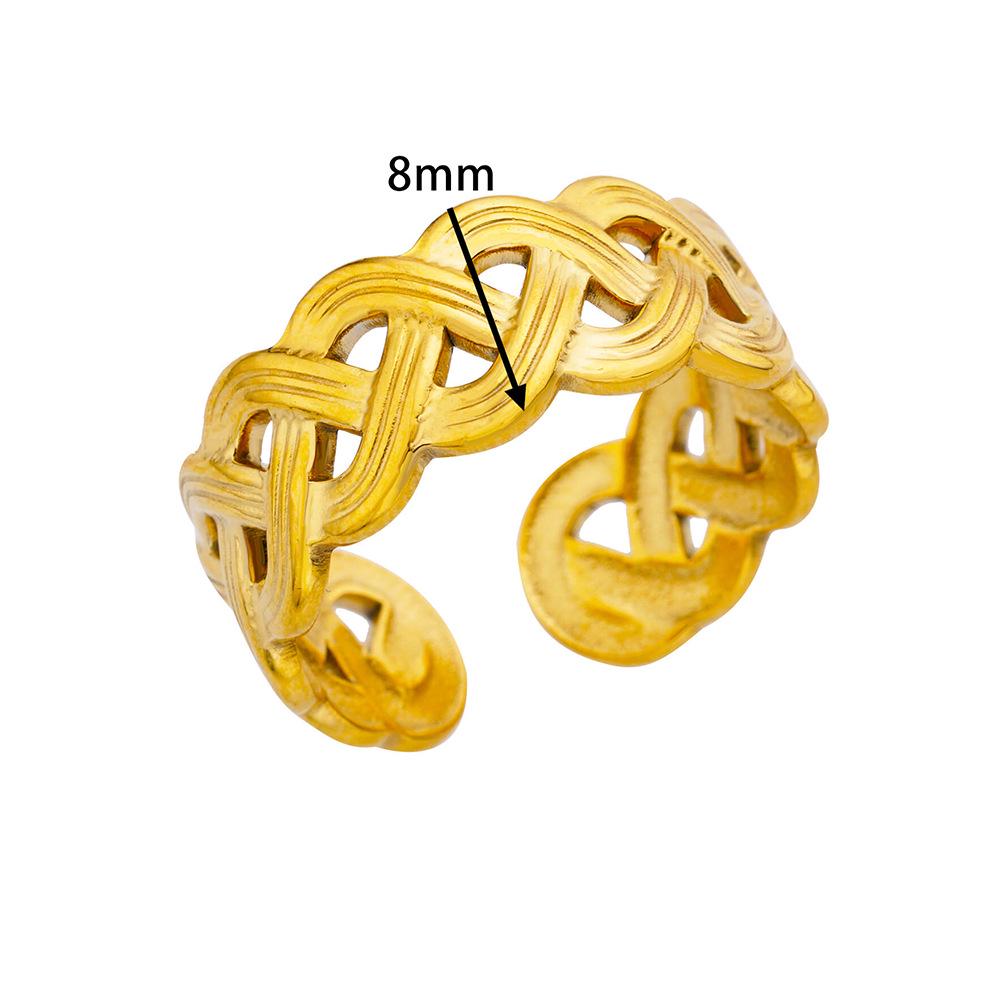 Stainless Steel Heart Geometric Hydraulic Ring for Women