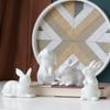 Ceramic Easter Bunny Figurines Small Easter Decoration Cute Animal Ornaments  Easter